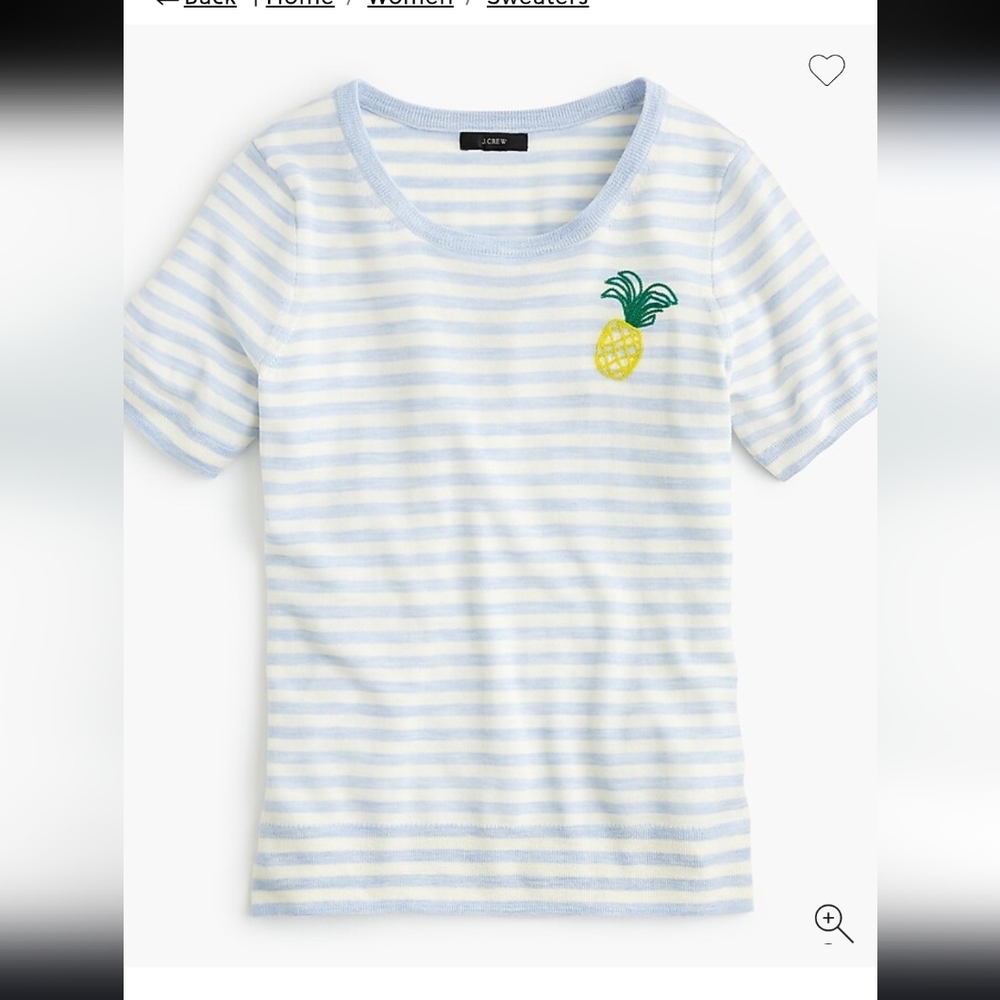 J.Crew Tippi Short Sleeve Sweater In Pineapple Stripe Small